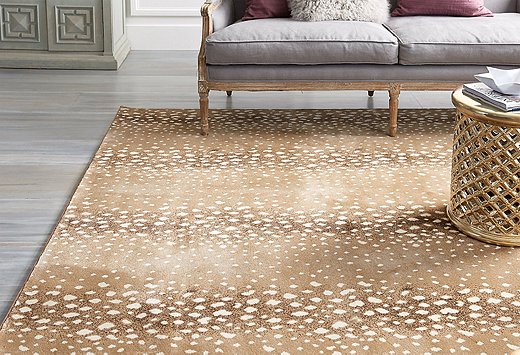 One rug two ways: The Fauna is our best-selling rug style, and these photos show how versatile it is. Here, in a neutral setting, it quietly commands attention.
